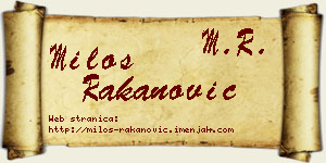 Miloš Rakanović vizit kartica